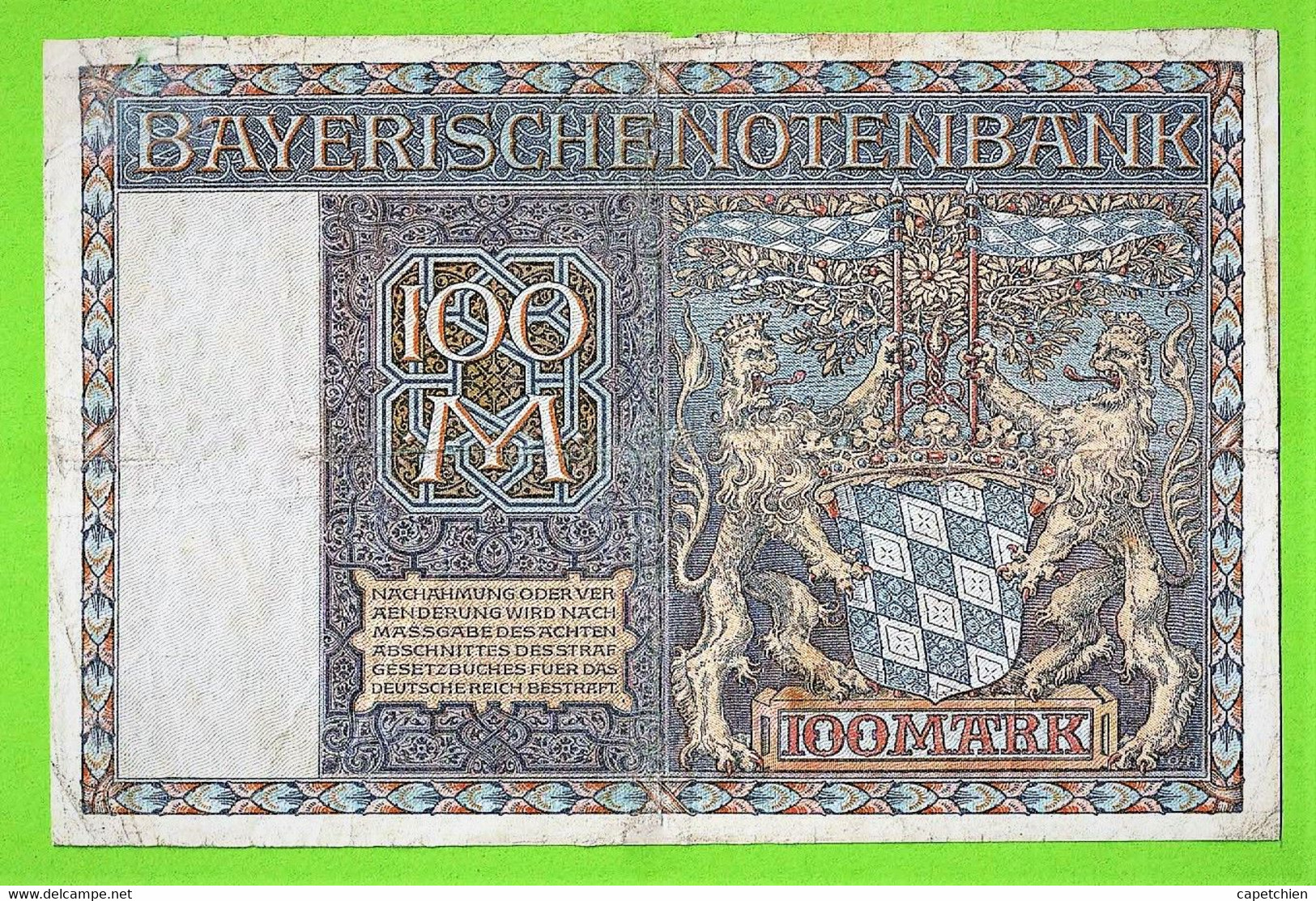 ALLEMAGNE / BAYERISCHE NOTENBANK / 100 MARK / 01 JANVIER 1922 - [ 1] …-1871 : Etats Allemands