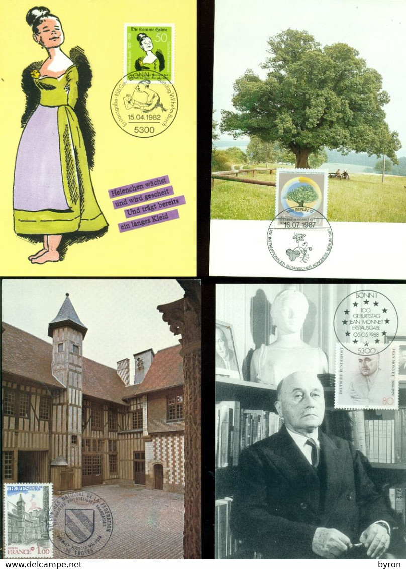 ΜAXIMAPHILY FRANCE CARTES MAXIMUM MAXI CARDS 16 DIFFERED ( COUNTRIES: FRANCE GERMANY BULGARIA LUXEMBURG)) - Collections, Lots & Series