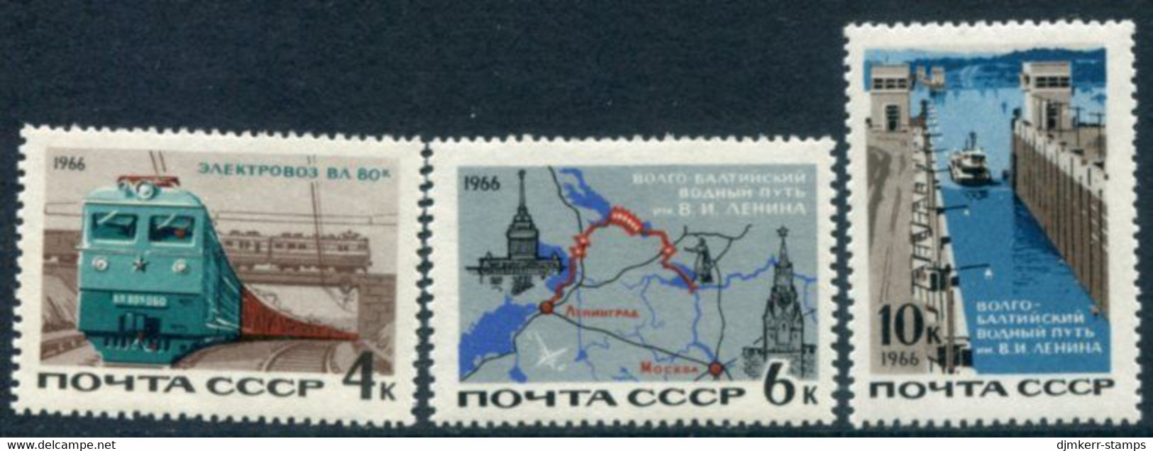 SOVIET UNION 1966 Transport Progress MNH / **  Michel 3253-55 - Unused Stamps