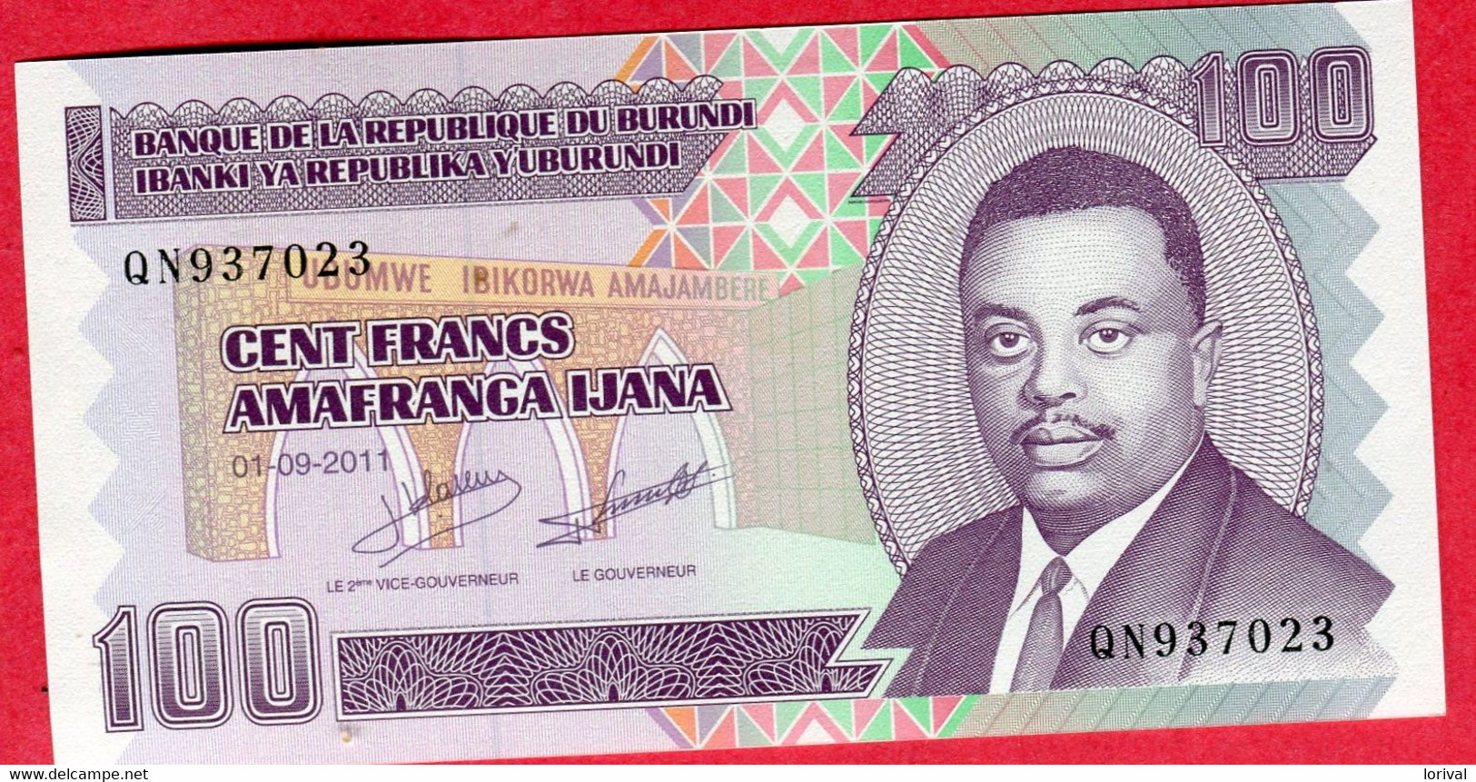 100 Francs 2011 Neuf 2 Euros - Burundi