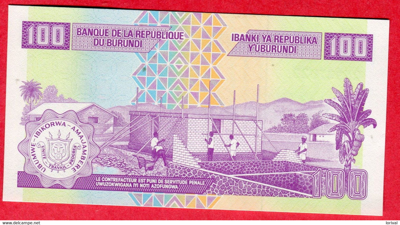 100 Francs 2011 Neuf 2 Euros - Burundi