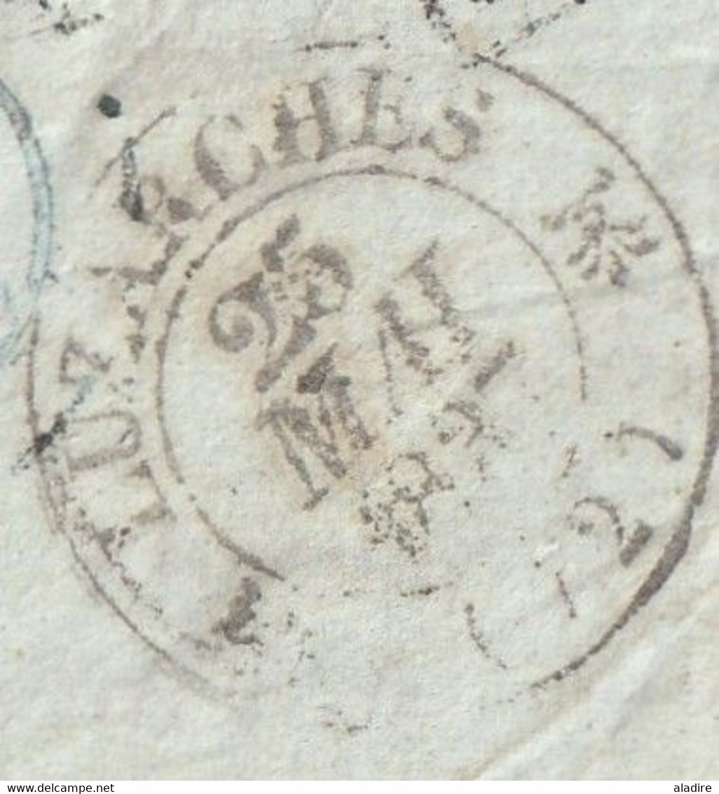 1837  - Lettre pliée avec corresp amicale de 3 p de RIVES, Isère vers PARIS - redirigée vers Luzarches, Val d'Oise