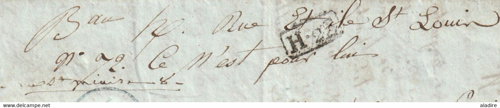 1837  - Lettre pliée avec corresp amicale de 3 p de RIVES, Isère vers PARIS - redirigée vers Luzarches, Val d'Oise