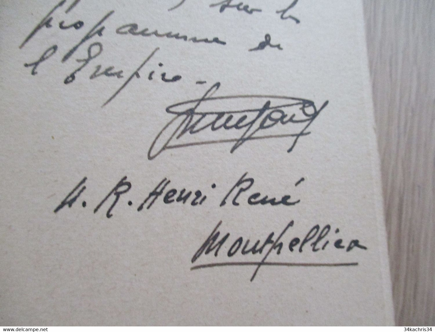 MARCEL PUJADE Ténor Document Signé Et Texte Pour Henri René 1932  Montpellier - Autographs