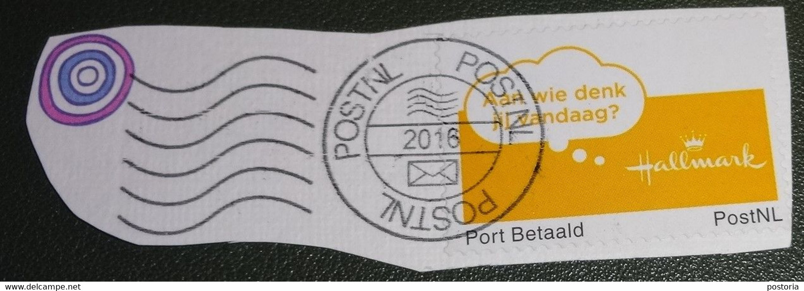 Nederland - NVPH - Persoonlijke - Gebruikt - Onafgeweekt - Port Betaald - Hallmark - Aan Wie Denk Je - Geel - Timbres Personnalisés