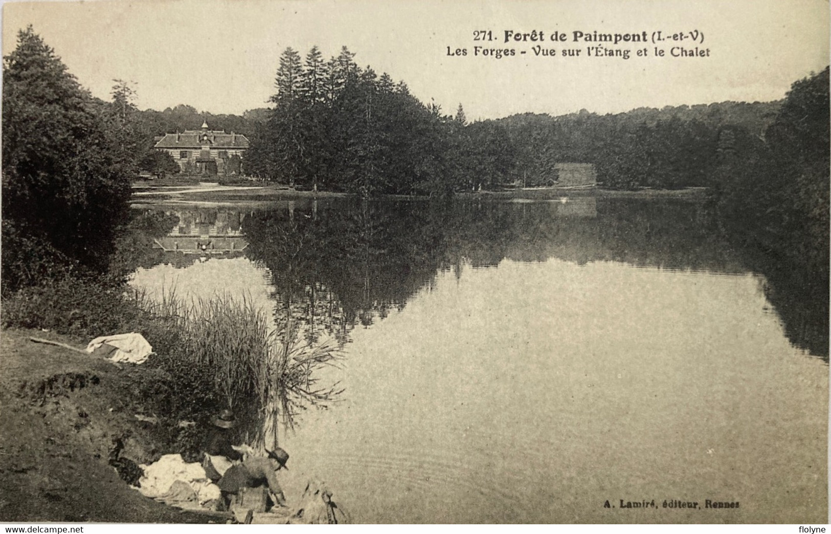 Paimpont - La Forêt - Les Forges - Vue Sur L’étang Et Le Chalet - Paimpont