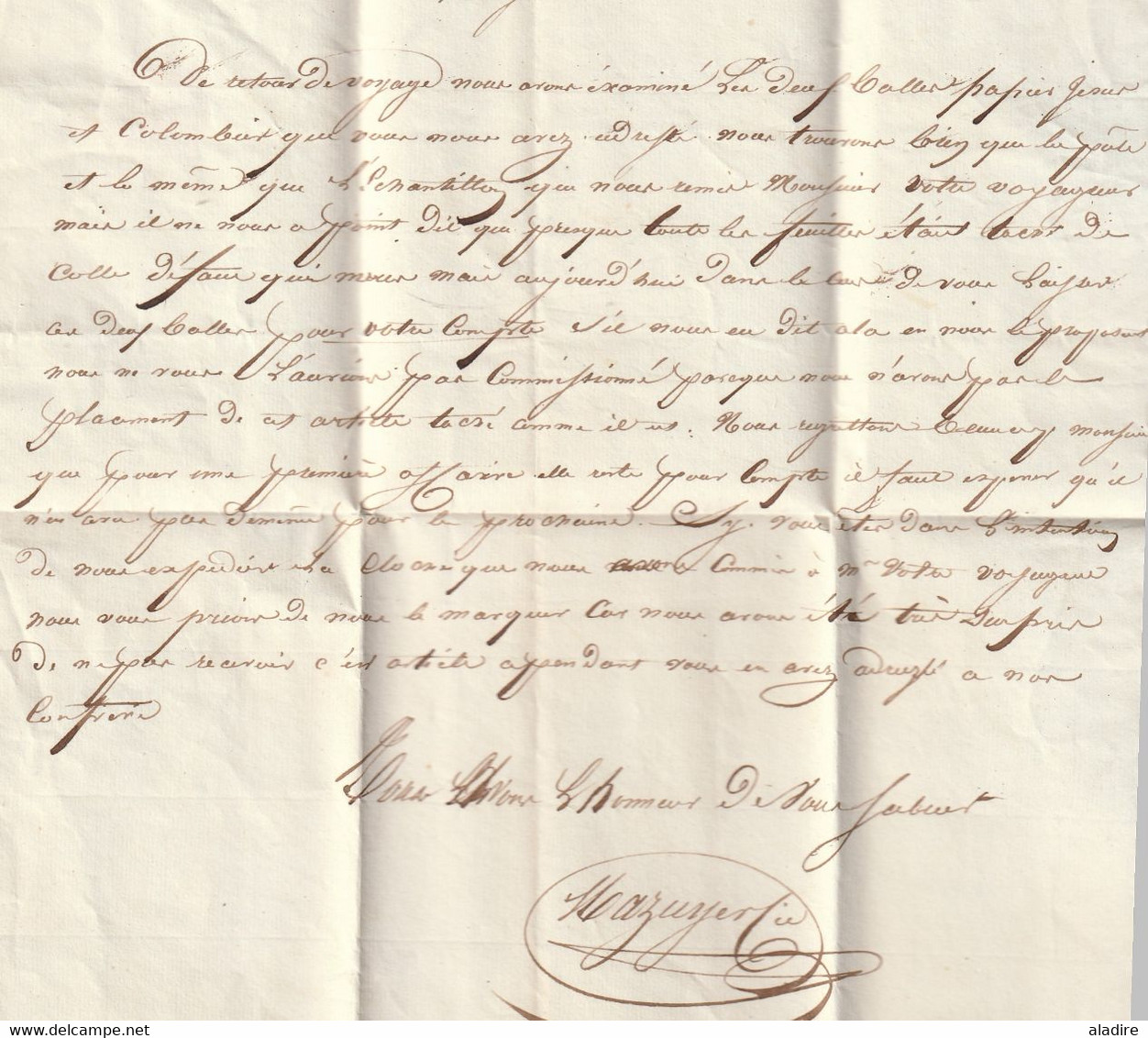 30 Avril 1829 - CACHET A DATE D' ESSAI sur Lettre pliée de LYON vers ANNONAY, Ardèche - dateur en arrivée