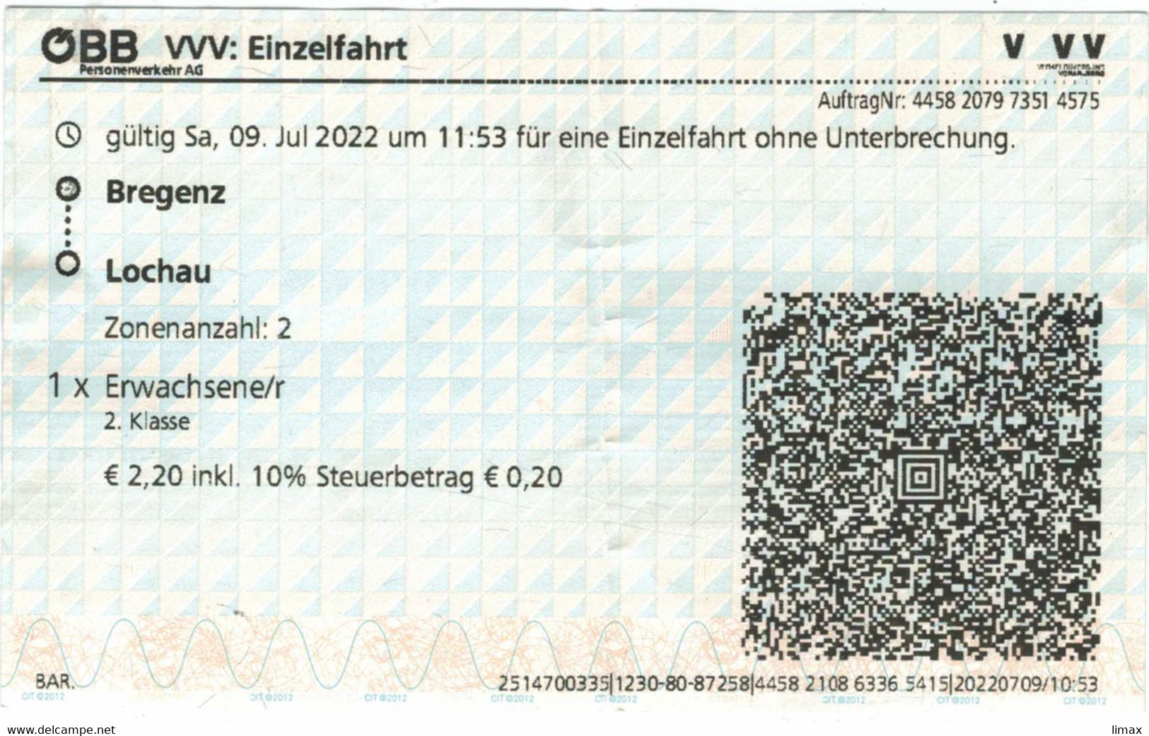 VVV EInzelfahrt Bregenz - Lochau Postauto - Europe