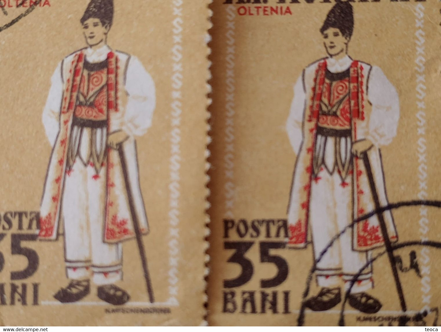 Errors Romania 1958 #1738/39A Printed With Errors  Traditional Popular Costume From Romanați, Oltenia Area - Plaatfouten En Curiosa