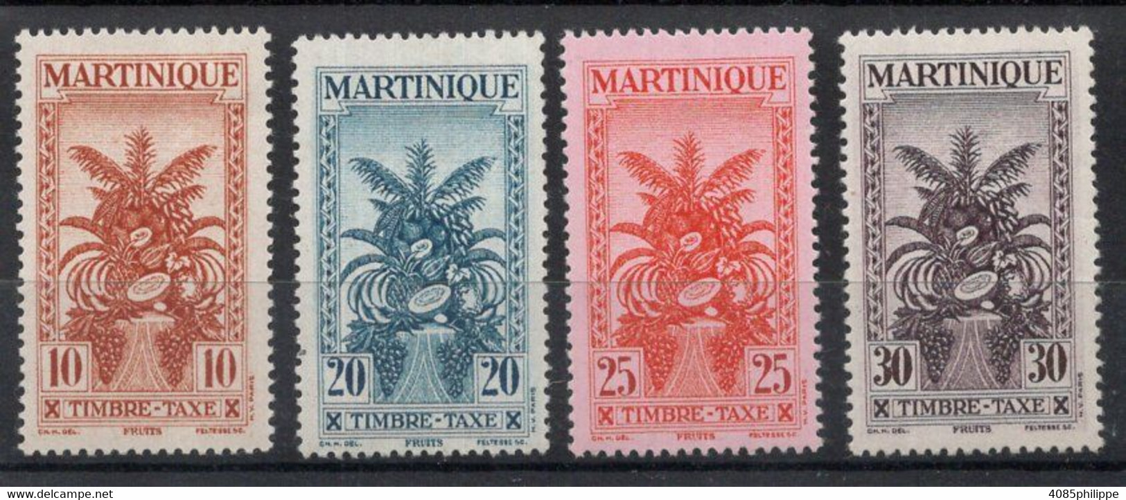 Martinique Timbre Taxe N°23 à 26* Neufs Charnières TB Cote : 7.00 € - Postage Due