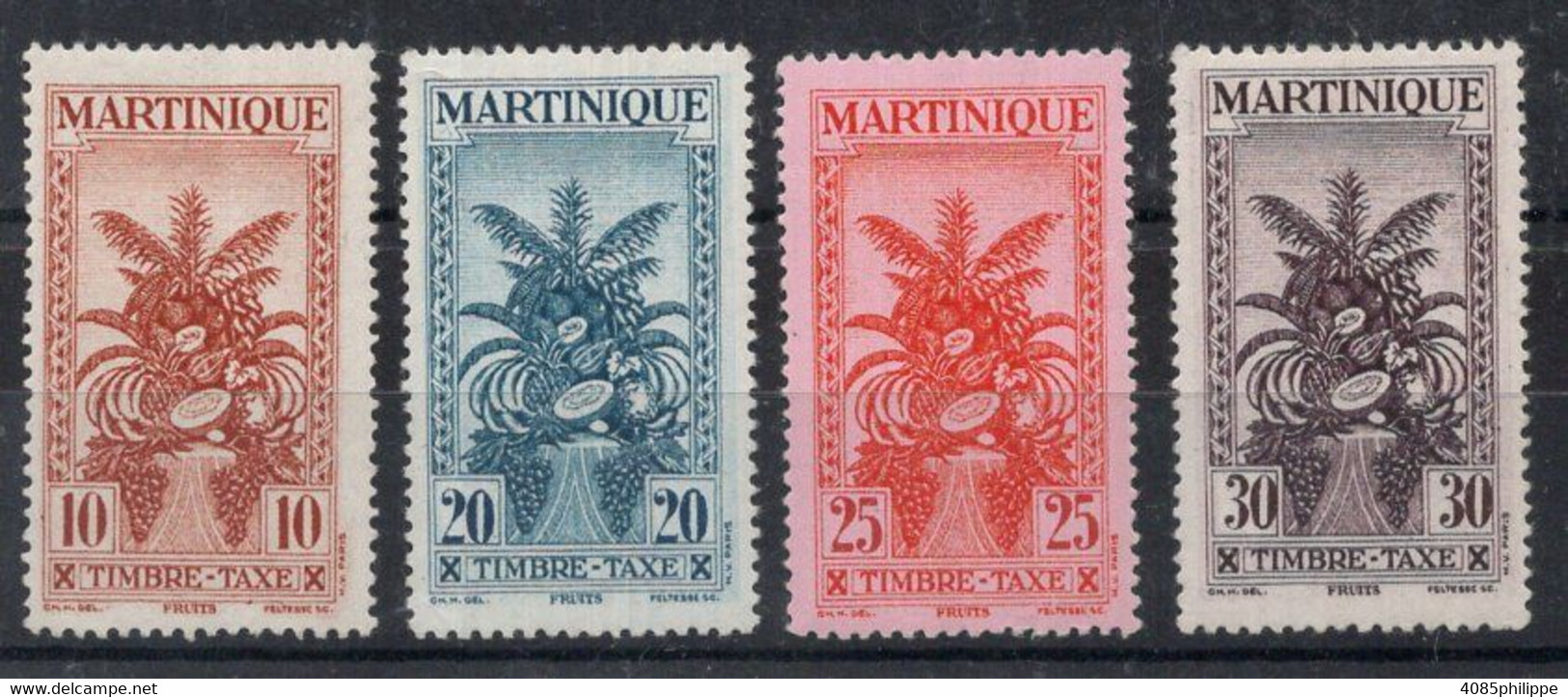 Martinique Timbre Taxe N°23 à 26* Neufs Charnières TB Cote : 7.00 € - Portomarken