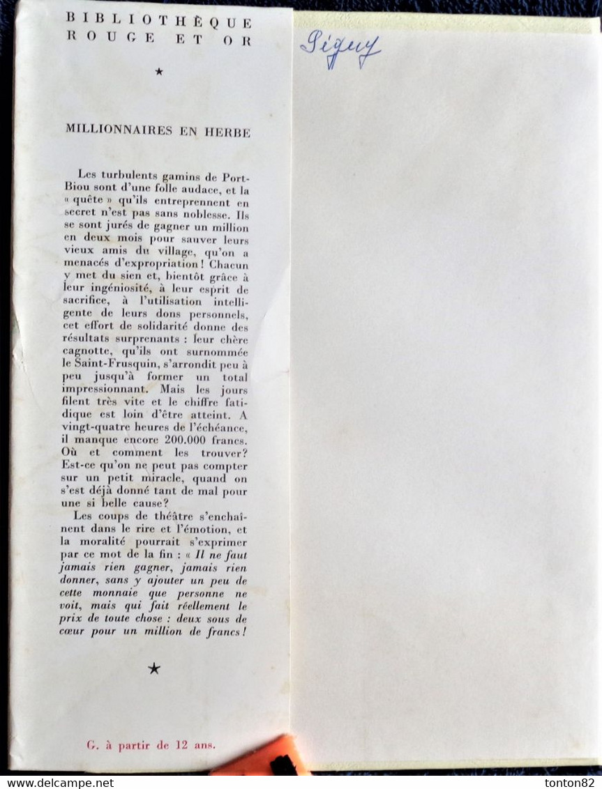 Paul Berna - Millionnaires En Herbe - Rouge Et Or Souveraine - ( 1959 ) . - Bibliotheque Rouge Et Or