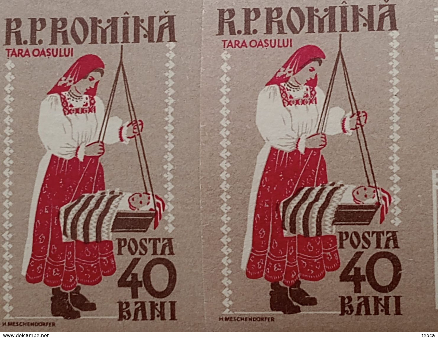 Stamps Errors Romania 1958  # MI 1740-41 B Printed With Errors  Traditional Popular Costume Țară Orașului Area - Variétés Et Curiosités