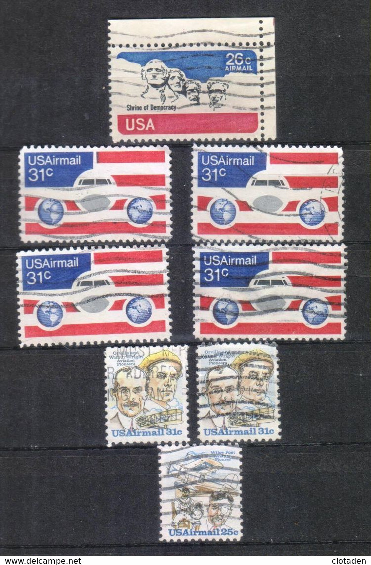 Timbres US AIR MAIL - 1974 - 1979 - 8 Timbres - Sonstige & Ohne Zuordnung