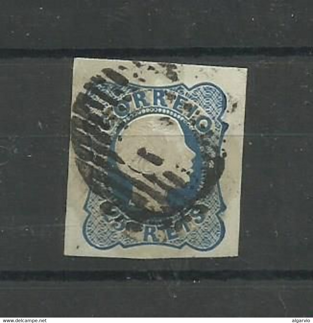 Portugal. 1856/58. # 12,D Pedro,cabelos Anelados,25rs Azul Boas Margens,usado. Lt 460 - Used Stamps