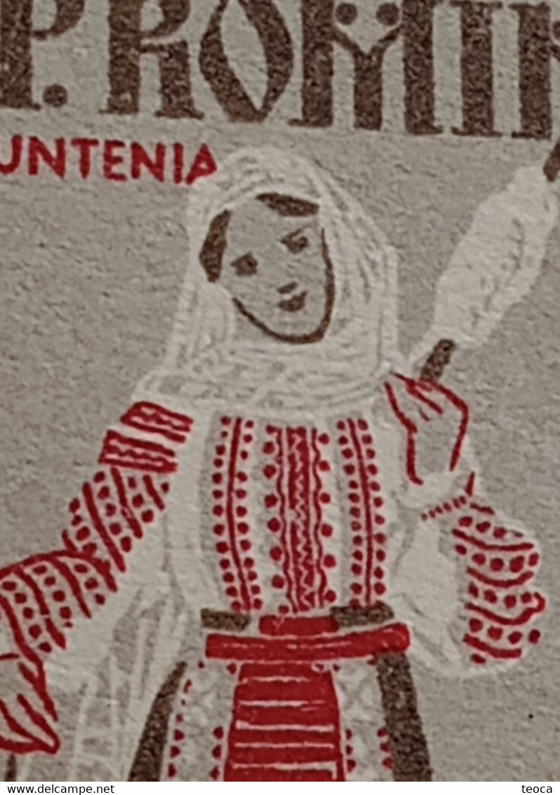 Errors Romania 1958  # MI 1744/45 B printed with stain color ,errors  traditional popular costume Muntenia area