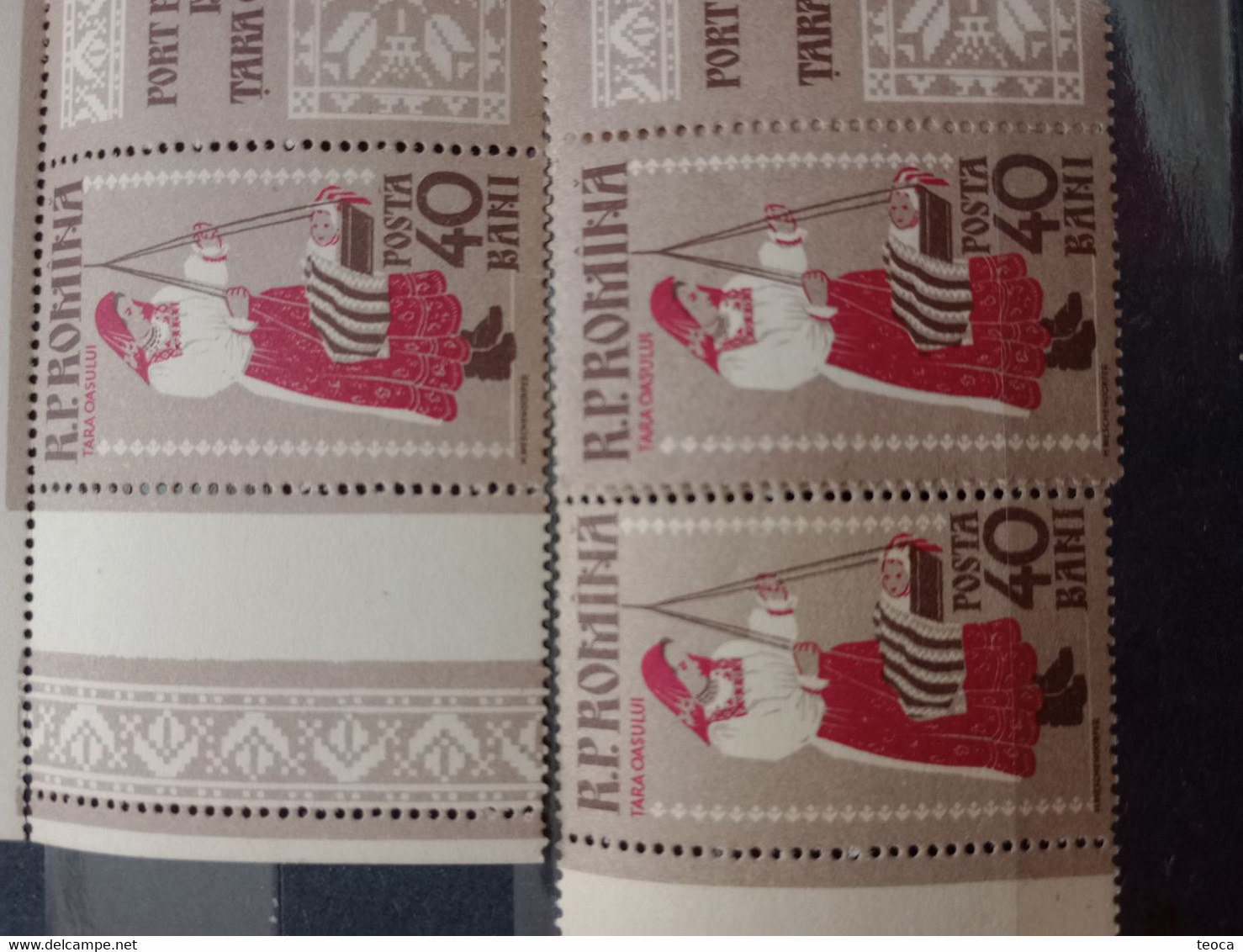 Errors Romania 1958  # MI 1740-41 A , Printed With Errors  Traditional Popular Costume Țara Orașului Area - Variedades Y Curiosidades