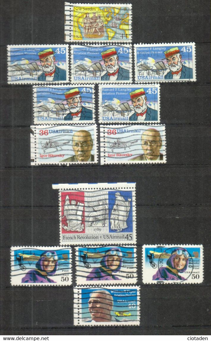 Timbres US AIR MAIL - 1988 - 1991 - 13 Timbres - Altri & Non Classificati