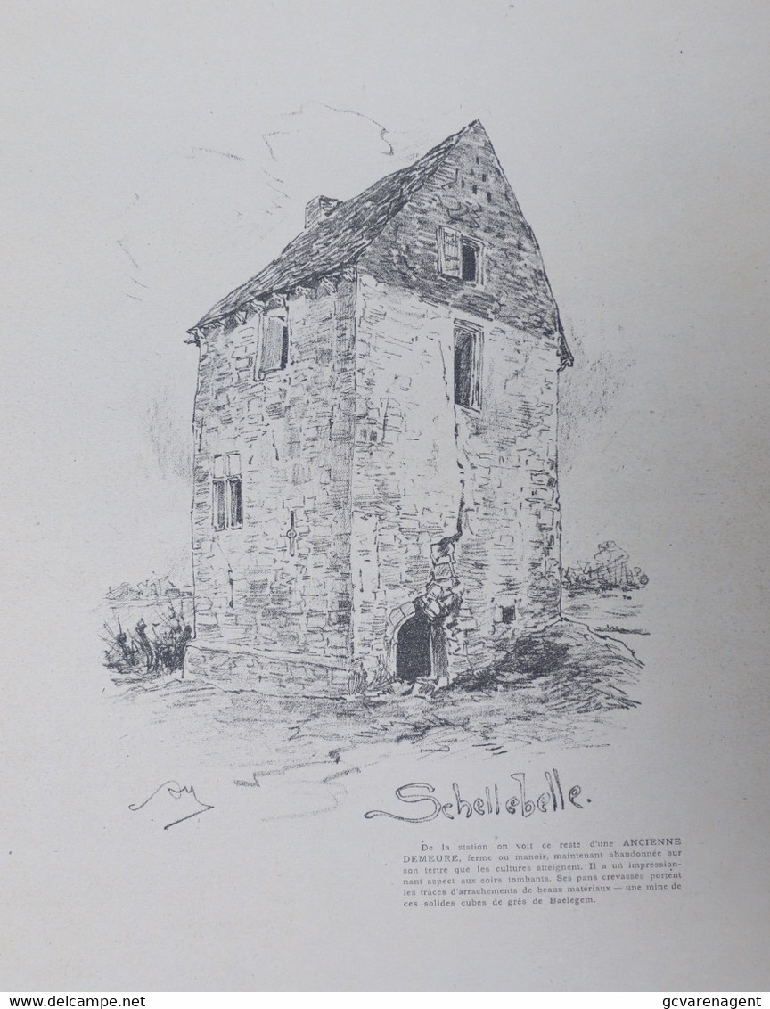 SCHELLEBELLE  ANCIENNE DEMEURE  ==  LITHOGRAPHIE  ARMAND HEINS == 37.5 X 27.5 CM   ==  2 AFBEELDINGEN - Wichelen