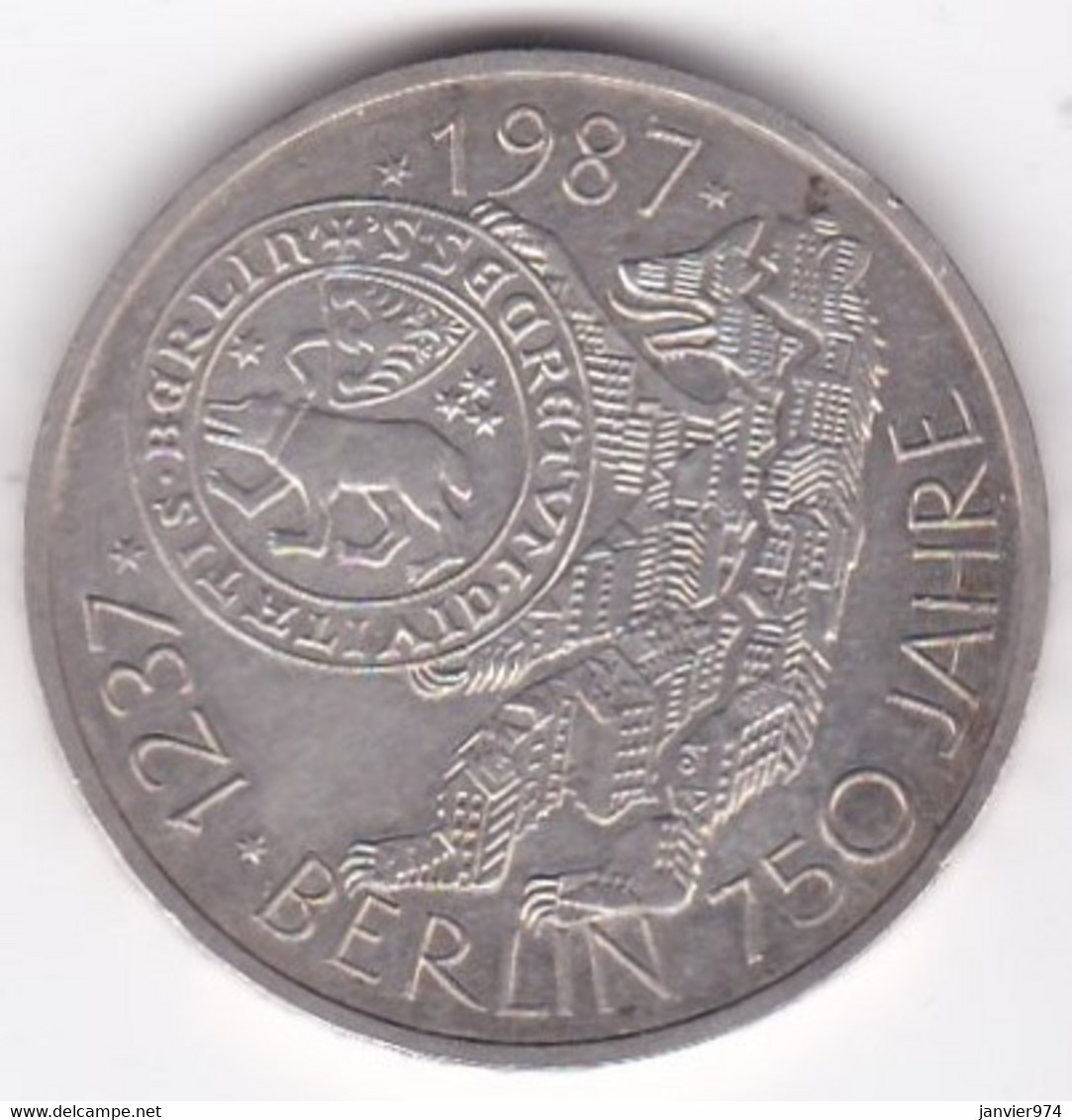 10 Mark 1987 J Hambourg , 750 Ans De La Ville De Berlin , En Argent, KM# 166 - Autres & Non Classés