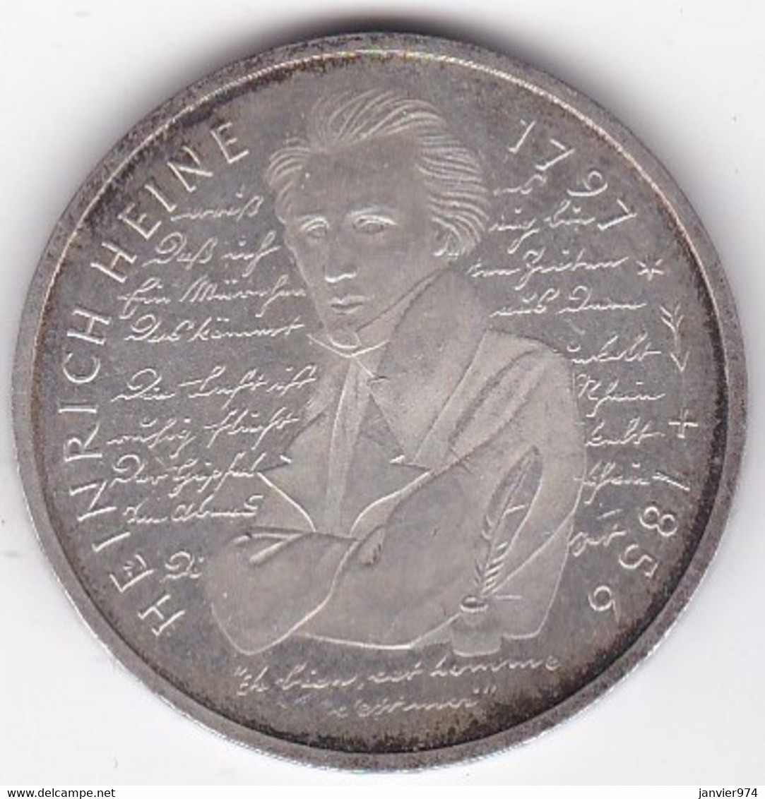 10 Mark 1997 D Munich, Heinrich Heine, En Argent, KM# 190 - Altri & Non Classificati