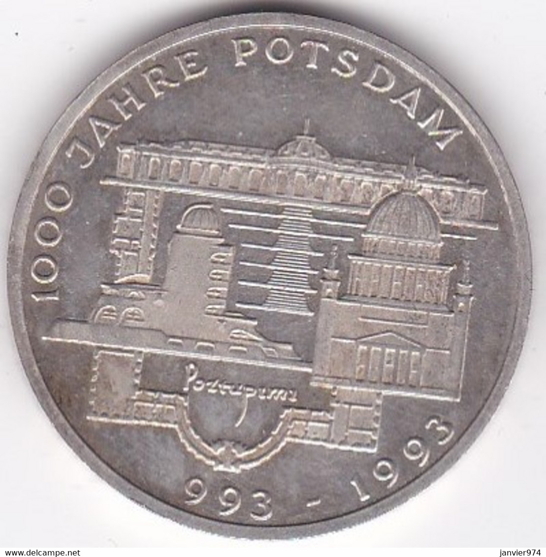 10 Mark 1993 F Stuttgart , 1000 Ans De Postdam, En Argent, KM# 180 - Autres & Non Classés