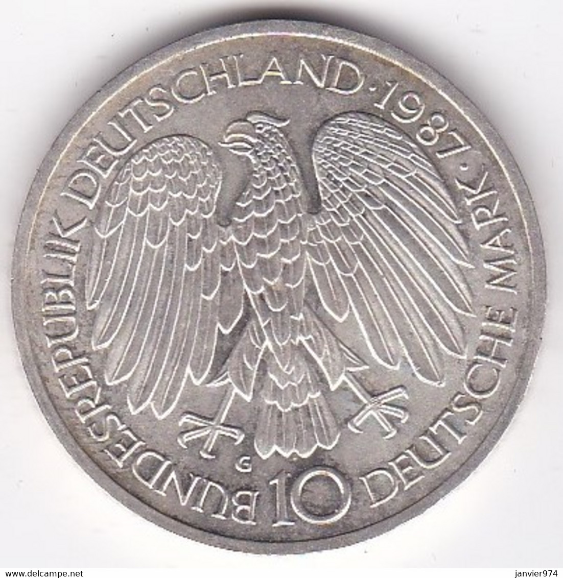 10 Mark 1987 G Karlsruhe, Traité De Rome, En Argent, KM# 167 - Sonstige & Ohne Zuordnung