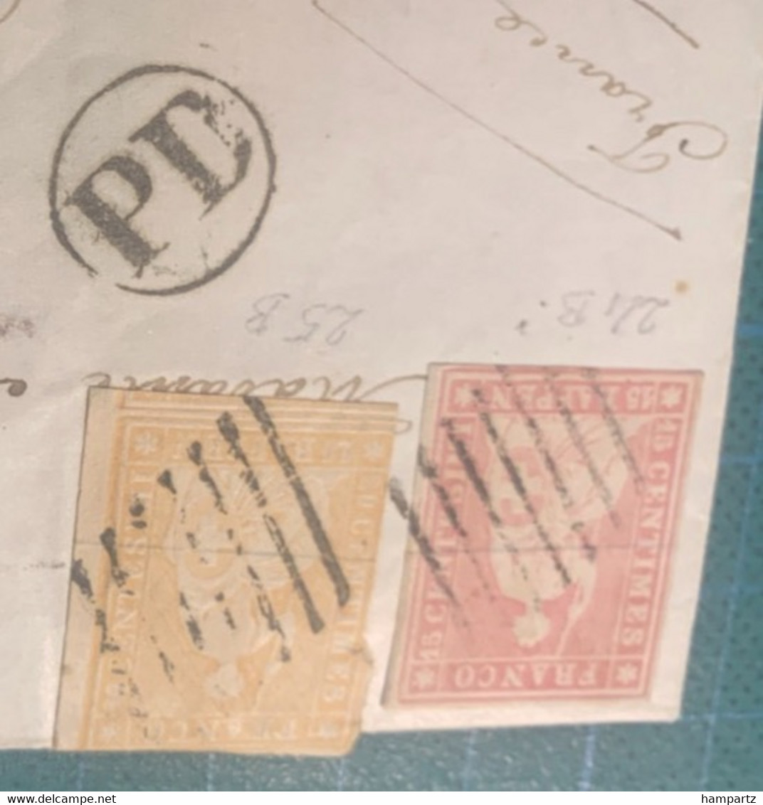 STRUBL=Z=24B+25B Cad GENEVE 19/9/1855 - Cartas & Documentos