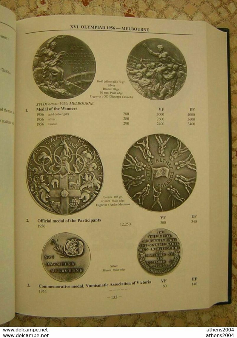 CATALOGUE (BOOK) FOR THE OLYMPIC MEDALS & COINS FROM 510 BC TO 1994 - Books