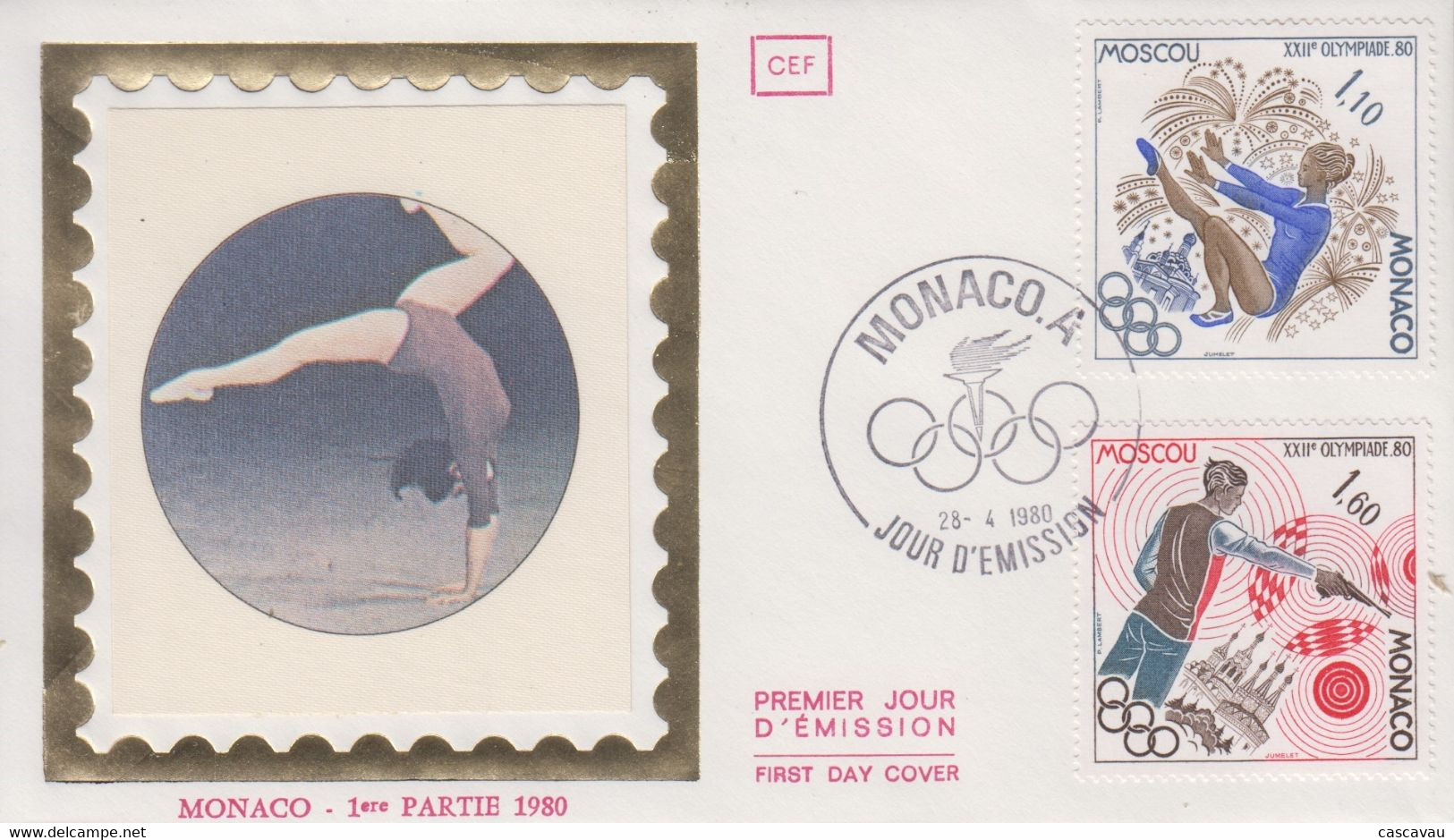 Enveloppe  FDC  1er  Jour   MONACO    Paire   Jeux  Olympiques    MOSCOU   1980 - Summer 1980: Moscow