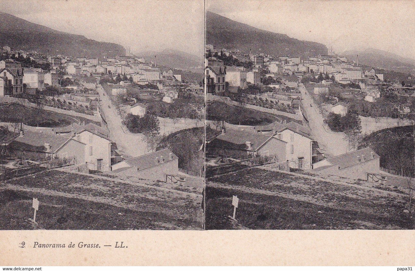 Vue Stéréoscopique  Panorama De Grasse - Cartes Stéréoscopiques