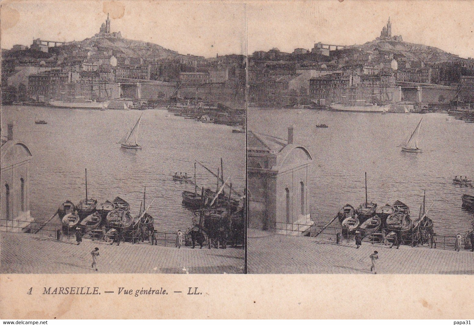 Vue Stéréoscopique  MARSEILLE Vue Générale - Cartes Stéréoscopiques