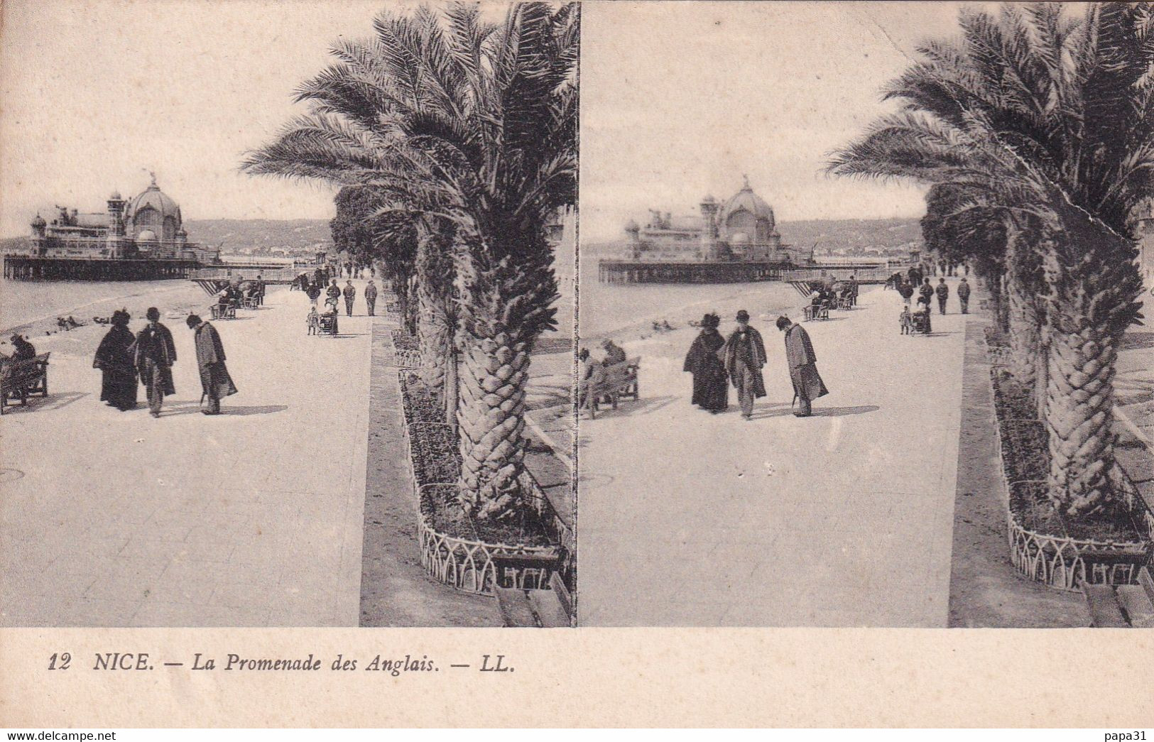 Vue Stéréoscopique  NICE  La Promenade Des Anglais - Cartes Stéréoscopiques