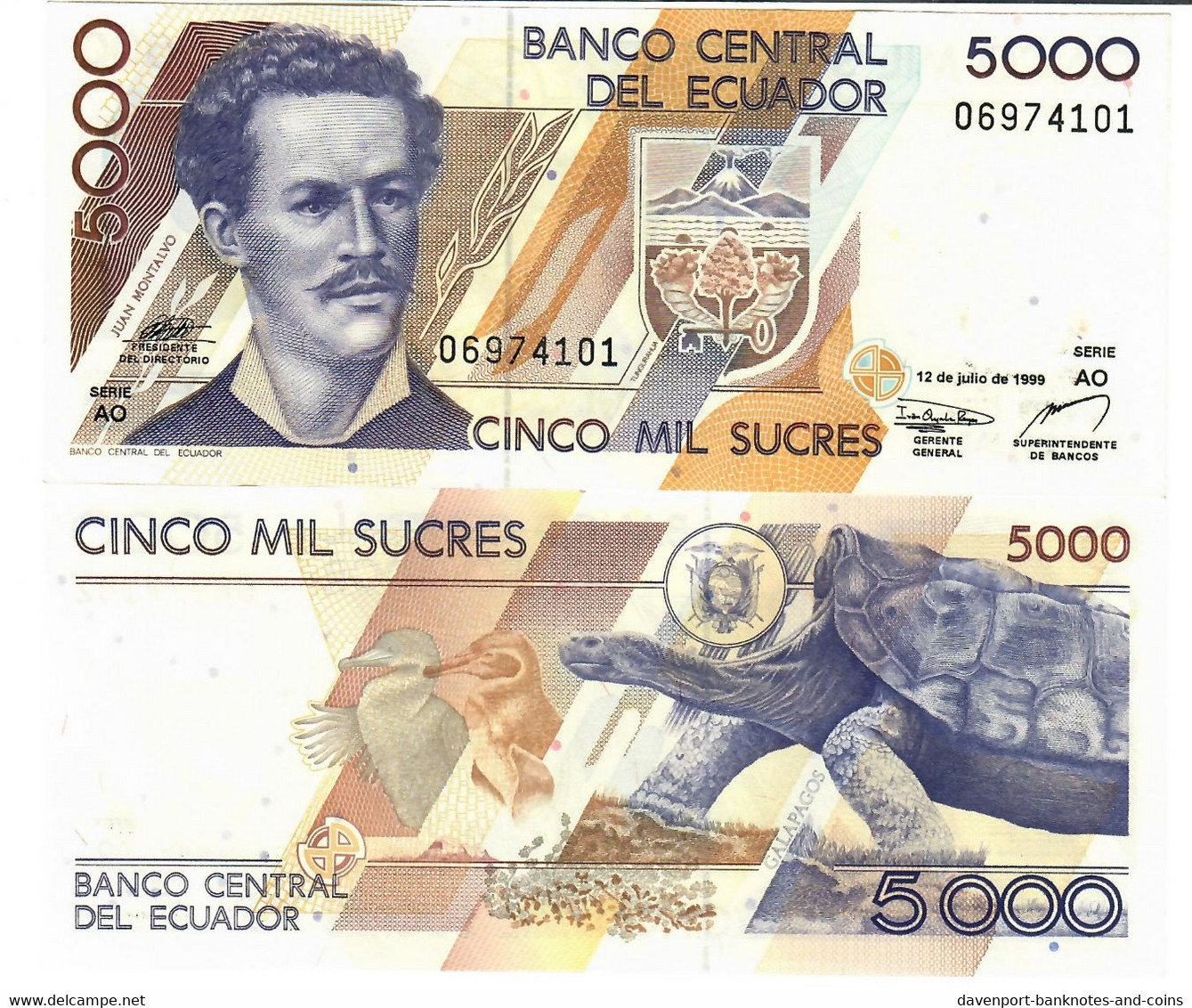 Ecuador 5000 Sucres 1999 UNC - Equateur