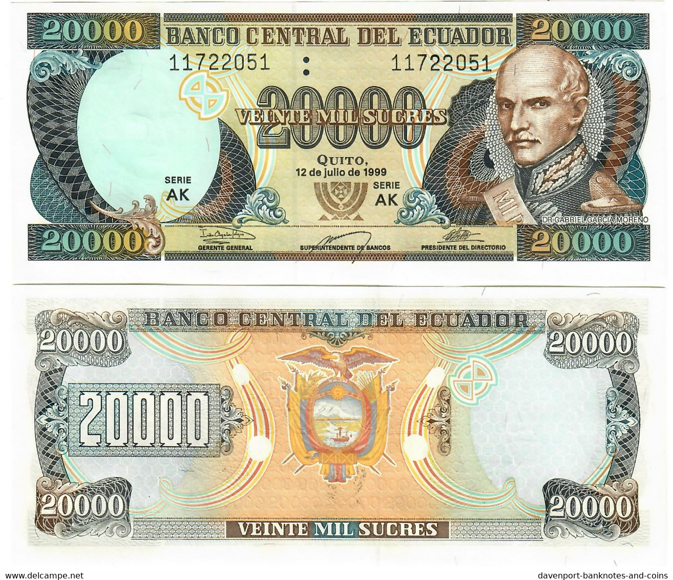 Ecuador 20000 Sucres 1999 UNC - Ecuador