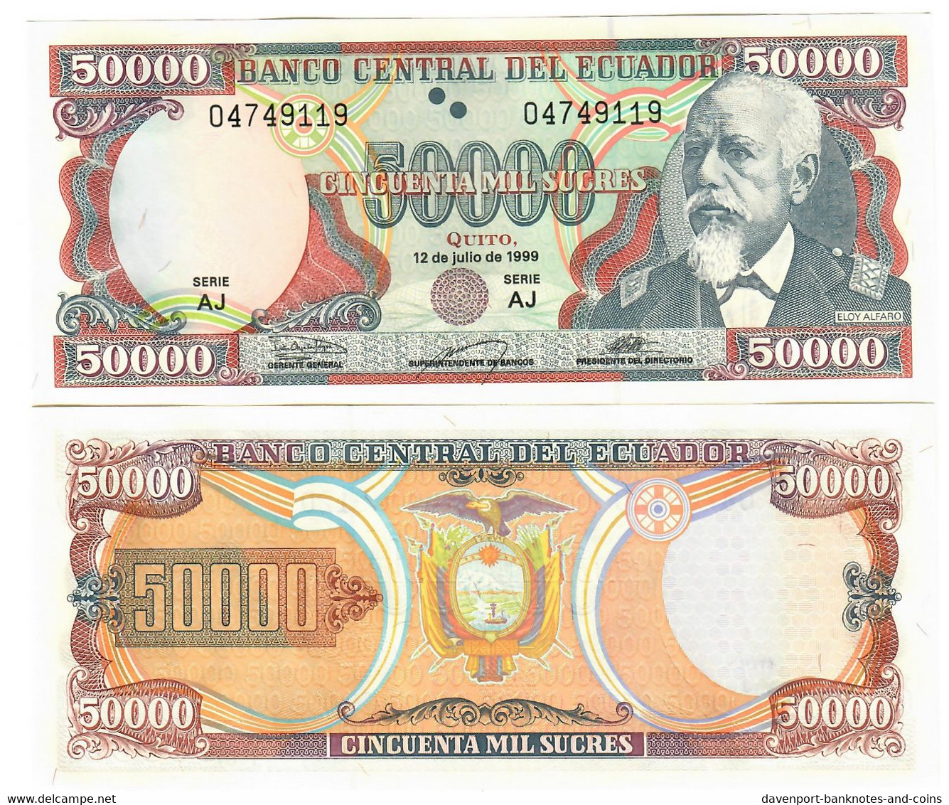Ecuador 50000 Sucres 1999 UNC - Equateur