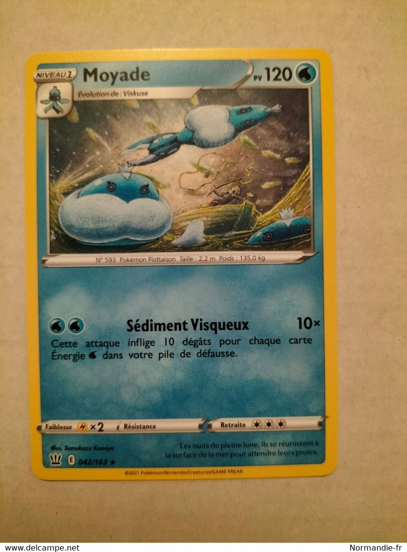 CARTE POKEMON MOYADE 120PV 042/163 SÉRIE ÉPÉE ET BOUCLIER STYLES DE COMBAT 2021 VF COMME NEUVE - Épée & Bouclier