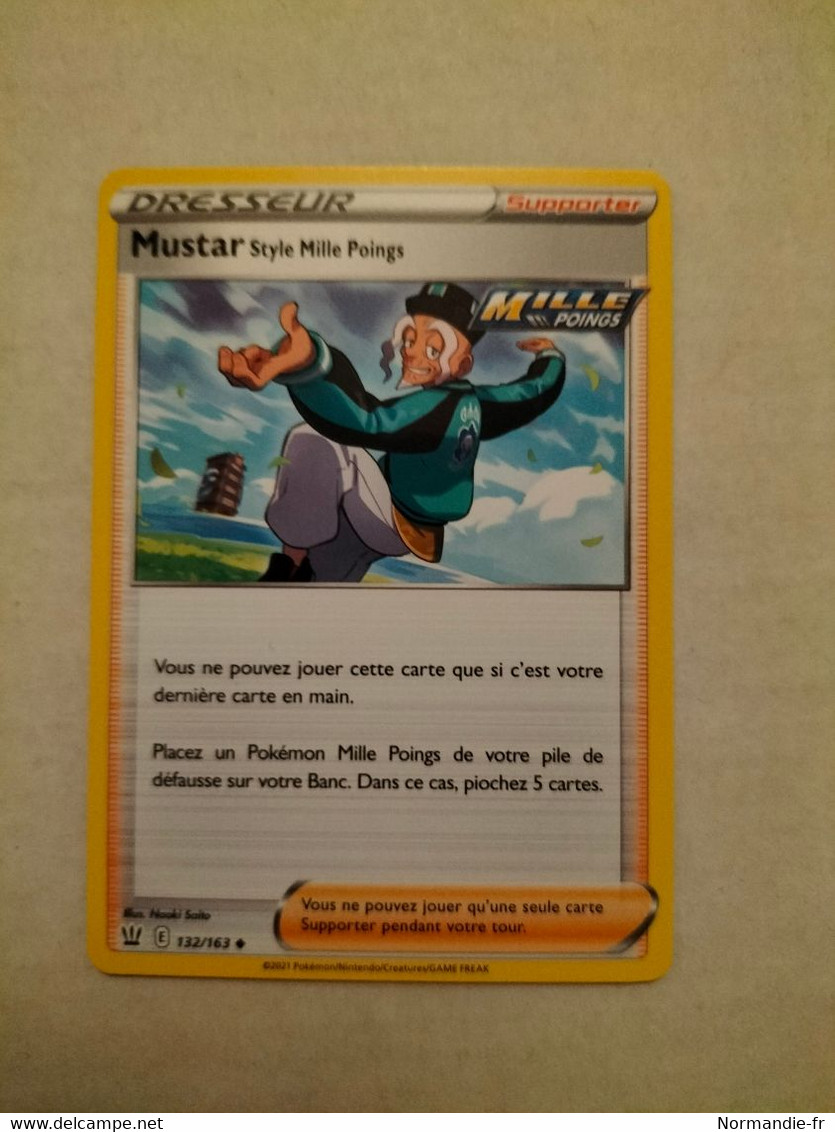 CARTE POKEMON DRESSEUR MUSTAR STYLE MILLE POINGS 132/163 SÉRIE ÉPÉE ET BOUCLIER STYLES DE COMBAT 2021 VF COMME NEUVE - Spada E Scudo