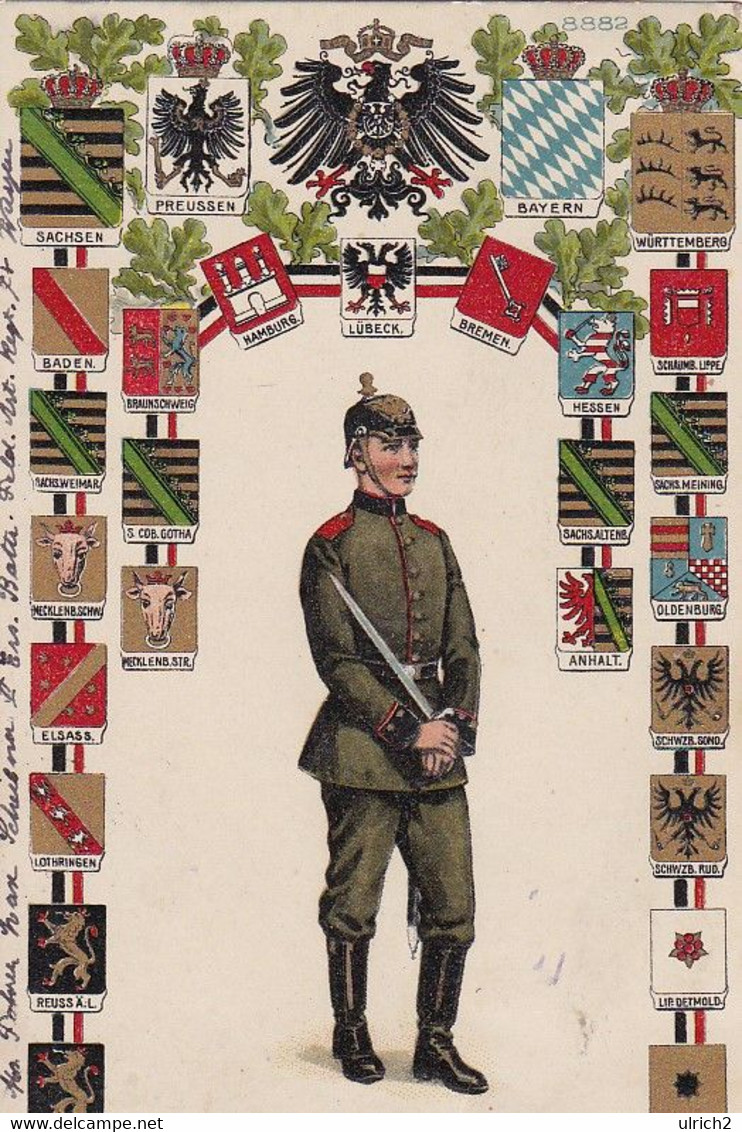 AK Neue Friedensuniform - Deutsche Wappen - Feldpost 1917 (61196) - Uniformi