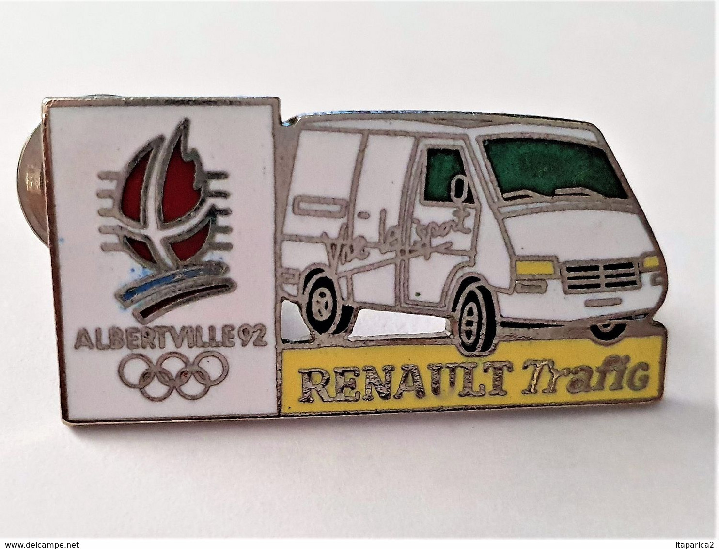 PINS JEUX OLYMPIQUES ALBERTVILLE 92 RENAULT TRAFIC VIVE LE SPORT / Double Attache  / 33NAT - Jeux Olympiques