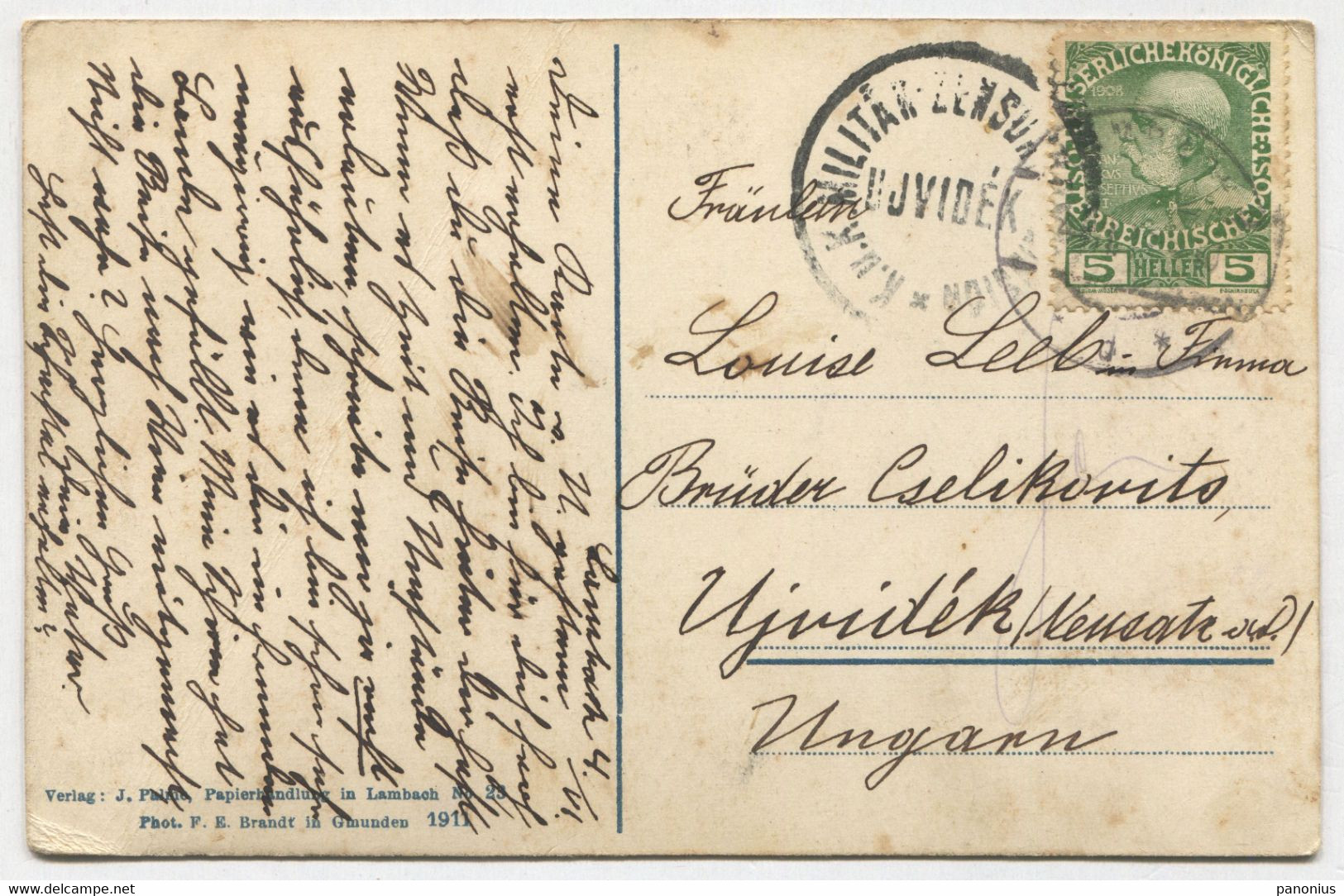 Lambach  Austria,  K.u.K. Stamp Ujvidek - Lambach