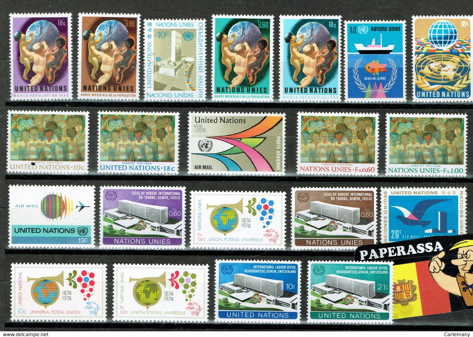 SELECTION STAMPS UNITED NATIONS 1974 - Verzamelingen & Reeksen