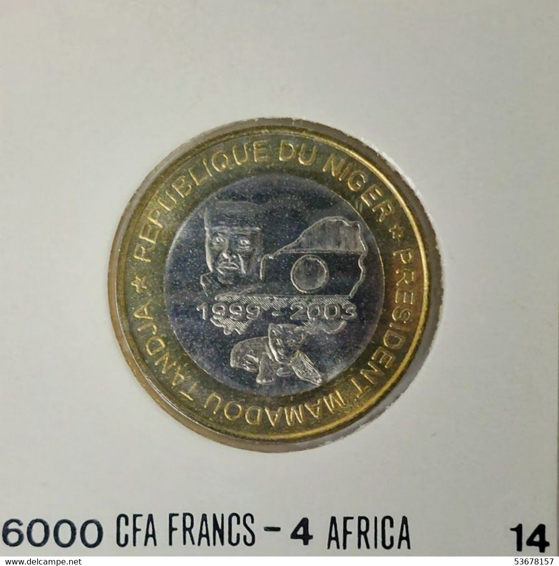 Niger - 6000 CFA Francs (2 Africa) 2005, President Mamadou Tandja, X# 14 (Fantasy Coin) (#1390) - Niger