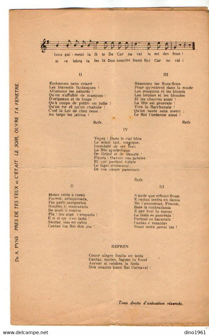 VP20.357 - NICE 1925 - Ancienne Partition Musicale ¨ Nice En Folie & Nice L'Enchantresse ¨ Paroles De D. J. MARI ..... - Scores & Partitions