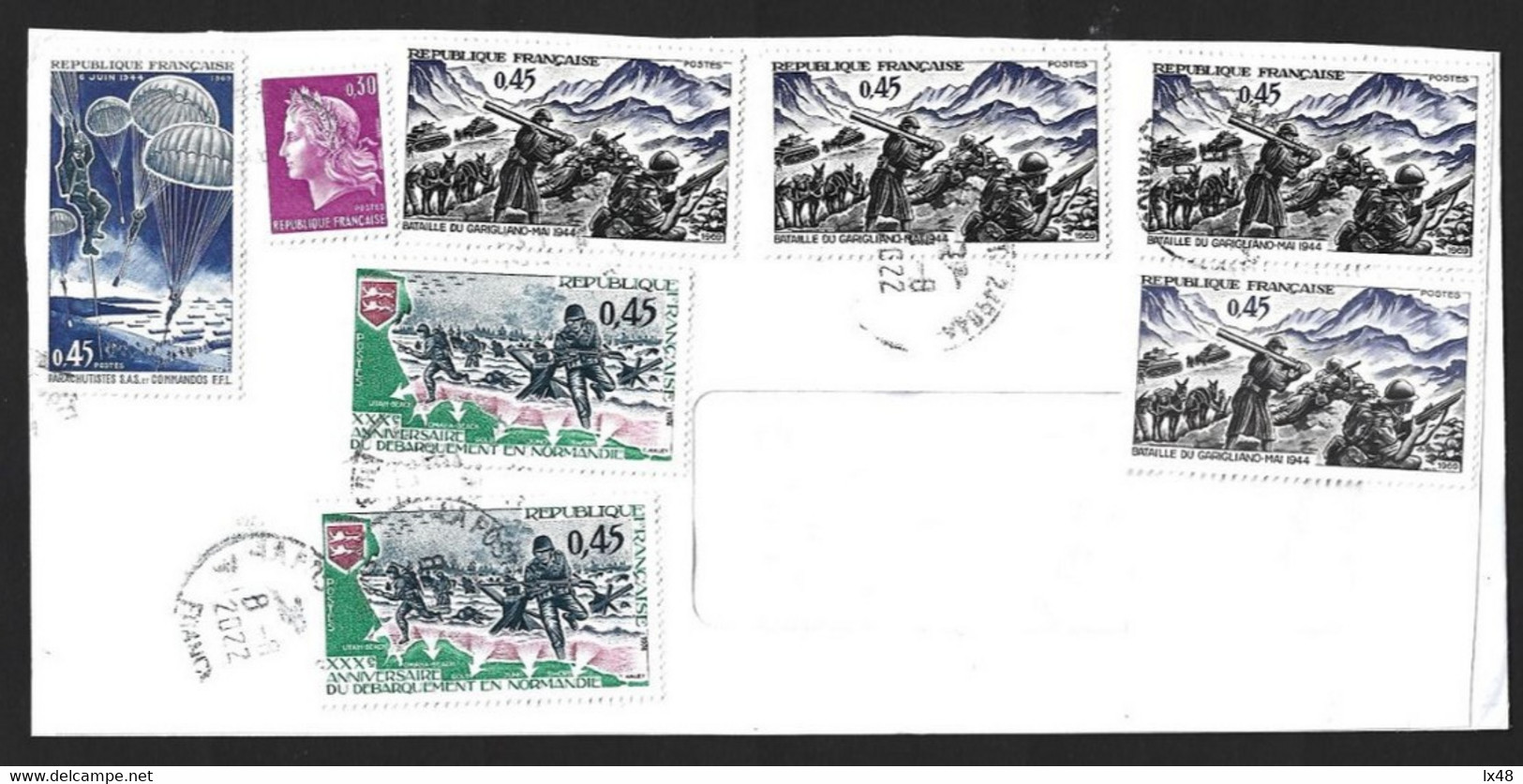 Donkeys In War. Letter With Stamps From The 2nd World War. Battle Of Garicliano 1944. Landing Of Troops In Normandy. Mil - Burros Y Asnos