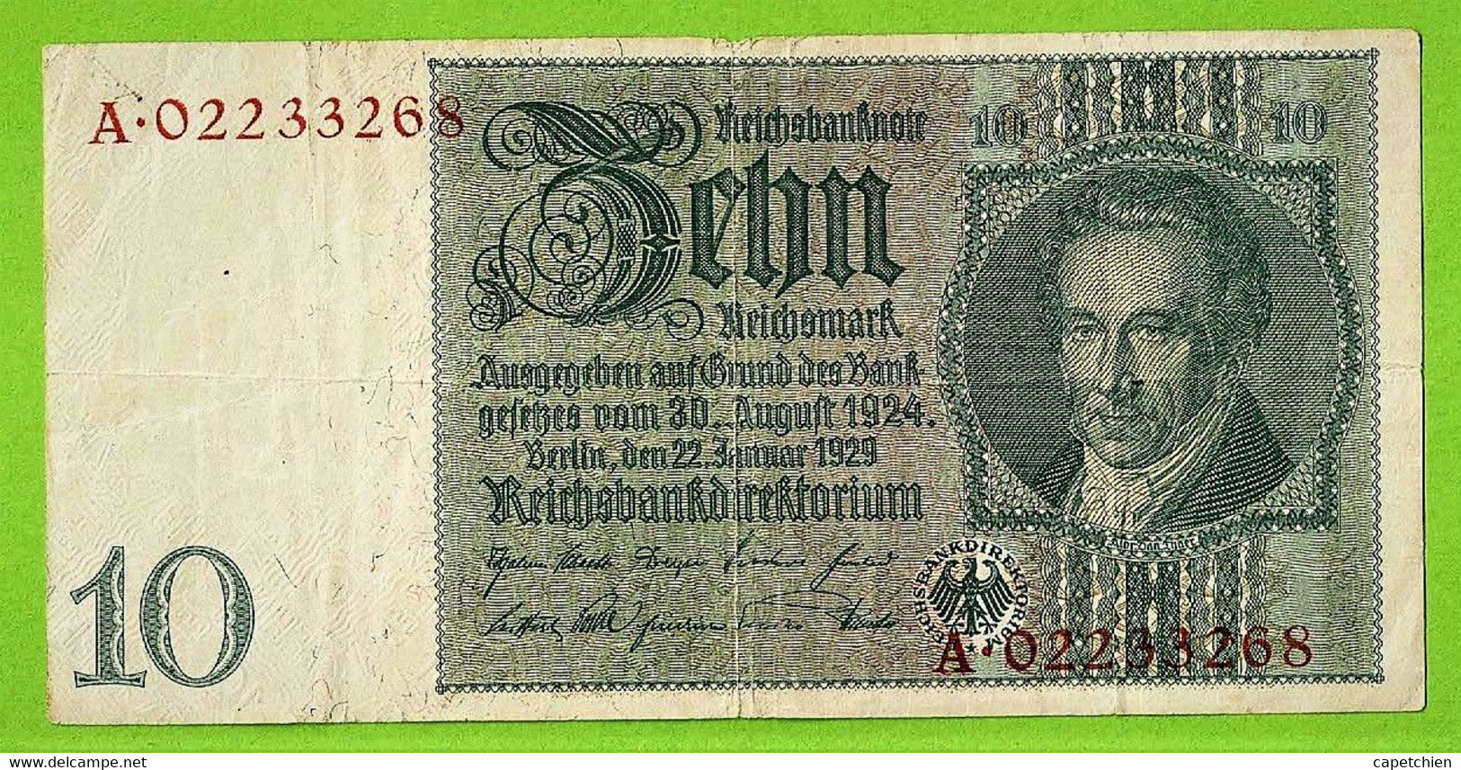 ALLEMAGNE / 10 MARK /  / 22 - 01 - 1929 - 10 Mark