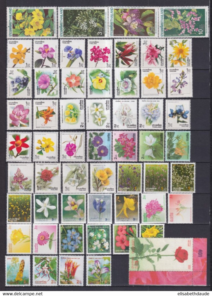 THAILANDE - 1985/2005 - COLLECTION 2 PAGES FLEURS / FLORE ** MNH - - Tailandia