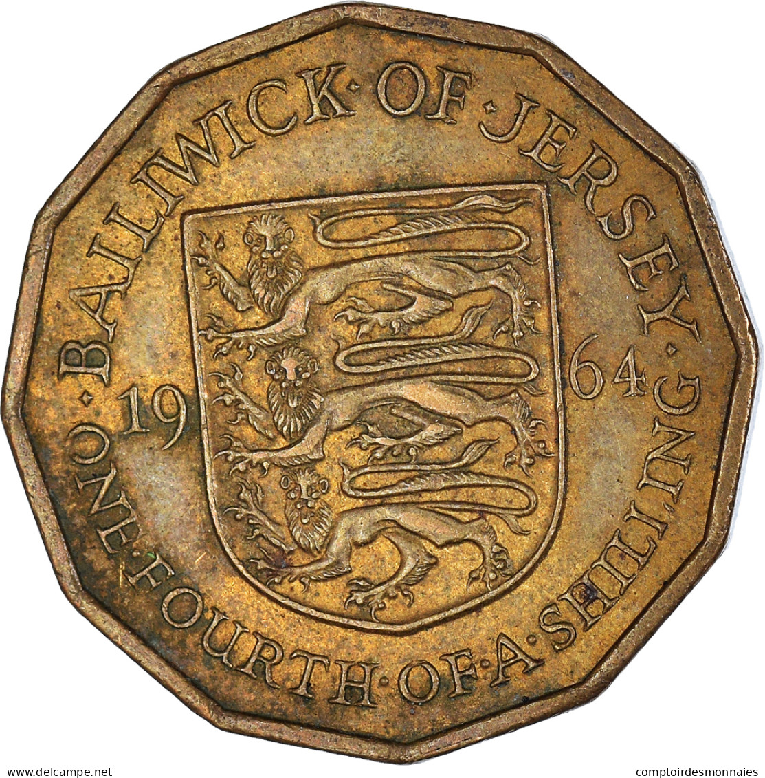 Monnaie, Jersey, 1/4 Shilling, 3 Pence, 1964 - Jersey