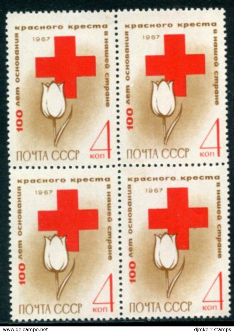 SOVIET UNION 1967 Red Cross Centenary Block Of 4 MNH / **.  Michel 3350 - Unused Stamps