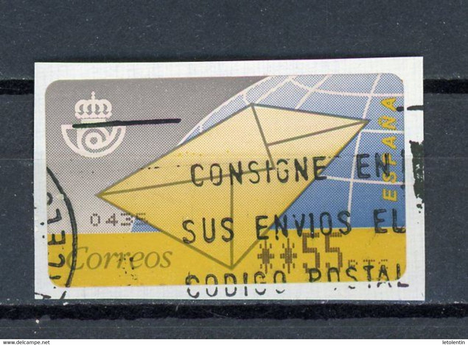 ESPAGNE : TIMBRE DE DISTRIBUTEUR - N° Yvert ? Obli. SUR FRAGMENT - Timbres De Distributeurs [ATM]